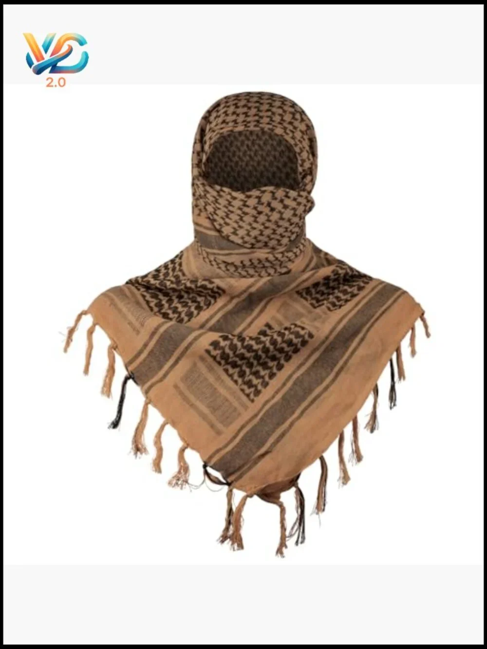 Tactical Shemagh Scarf 100% Cotton Keffiyeh Neck Wrap Unisex Outdoor